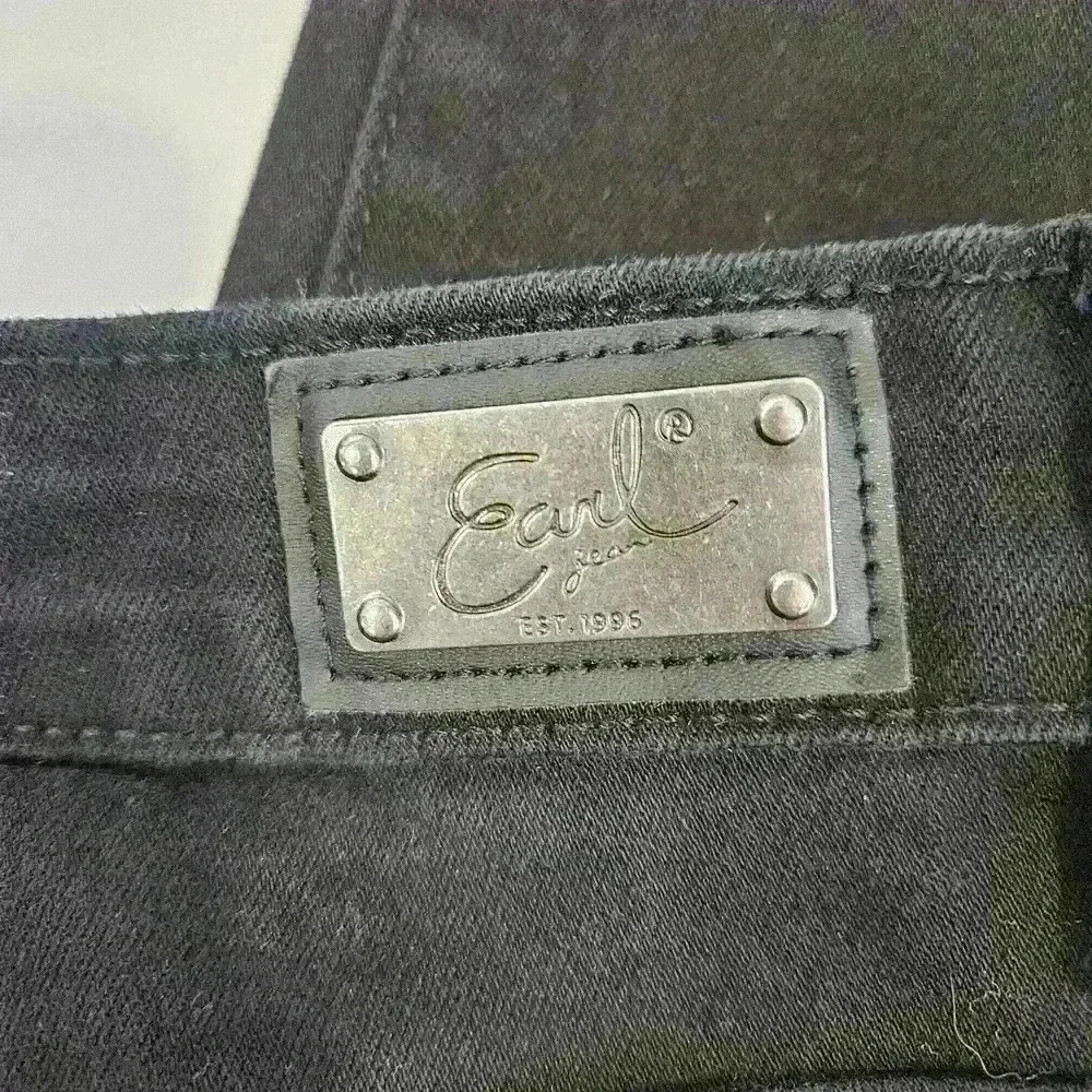 Earl Jeans Black Skinny Jeans Stretch Denim Rhinestone Pocket Detail SZ 22